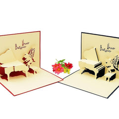 Musical 3D Piano Greeting Card for Birthdays, Graduations, Holidays