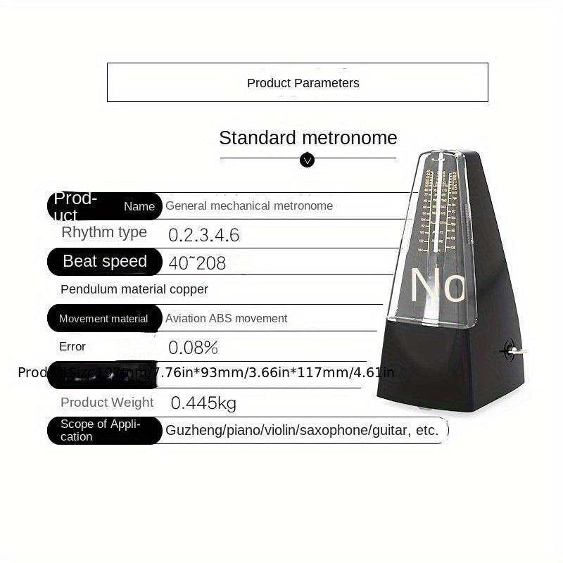 Mechanical Metronome Classic Style for Piano Guitar Violin Guzheng
