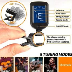 Precise Instrument Tuner for Guitar Ukulele Bass Violin
