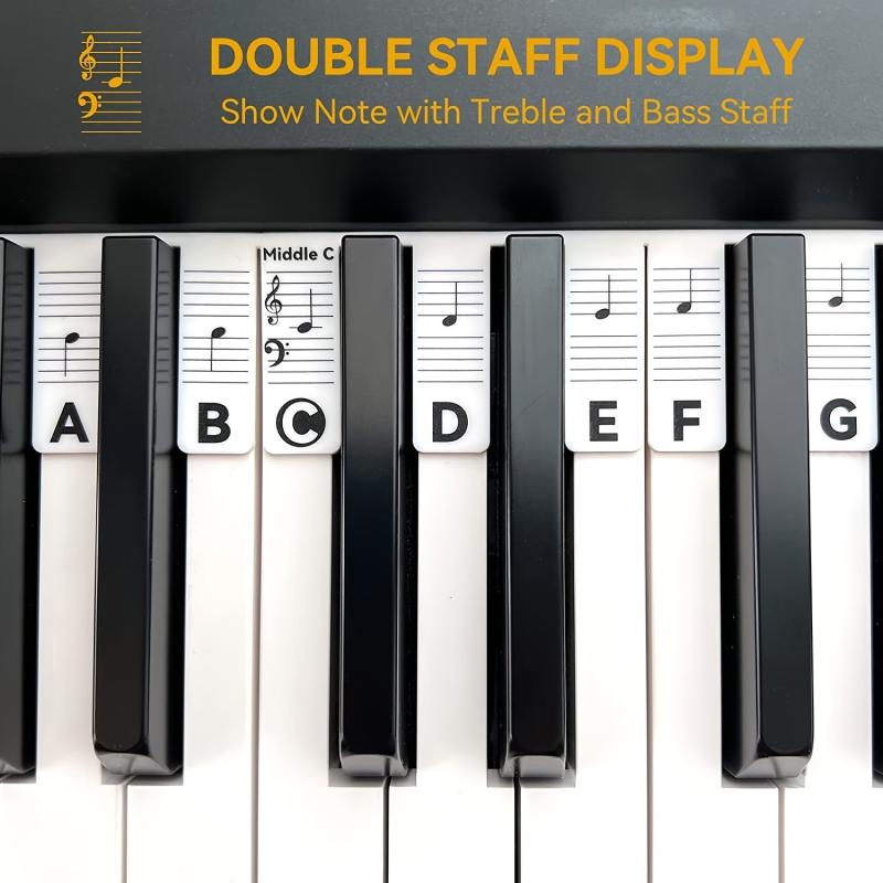 Piano Keyboard Note Labels for Beginners - 88 Key Full Size