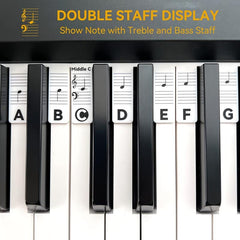 Piano Keyboard Note Labels for Beginners - 88 Key Full Size
