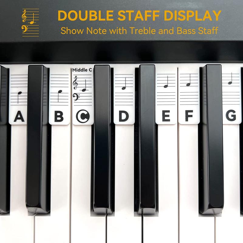 Piano Keyboard Note Labels for Beginners - 88 Key Full Size