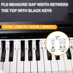 Piano Keyboard Note Labels for Beginners - 88 Key Full Size