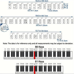 Piano Keyboard Note Labels for Beginners - 88 Key Full Size