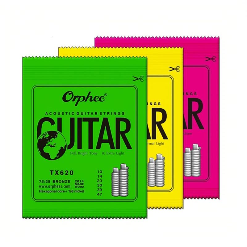Extra Light Medium Acoustic Guitar Strings Hexagonal Core 8 Nickel
