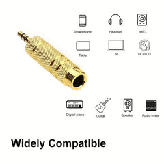 3 PCS Plated 6.35mm to 3.5mm Audio Adapters