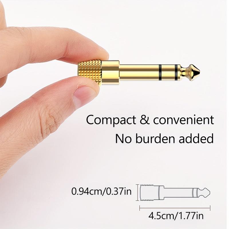 3 PCS Plated 6.35mm to 3.5mm Audio Adapters