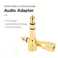 6 35mm to 3 5mm Audio Adapter for Microphones AUX Cables & Pianos