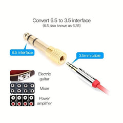 6 35mm to 3 5mm Audio Adapter for Microphones AUX Cables & Pianos