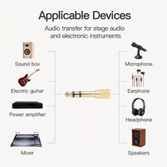 6 35mm to 3 5mm Audio Adapter for Microphones AUX Cables & Pianos
