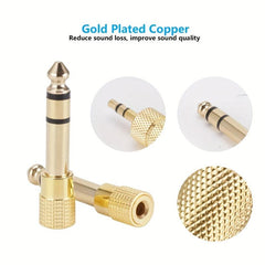 6 35mm to 3 5mm Audio Adapter for Microphones AUX Cables & Pianos