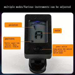 Universal Tuner & Tuning Table for Guitar Bass Violin Ukulele