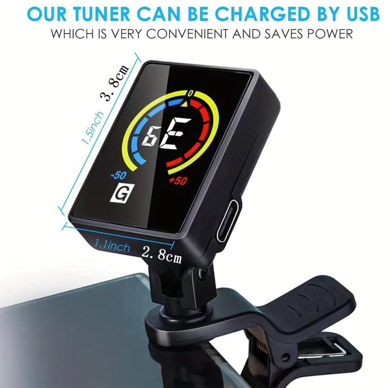Rechargeable Clip On Guitar Tuner for Professionals and Beginners