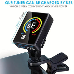 Rechargeable Clip On Guitar Tuner for Professionals and Beginners