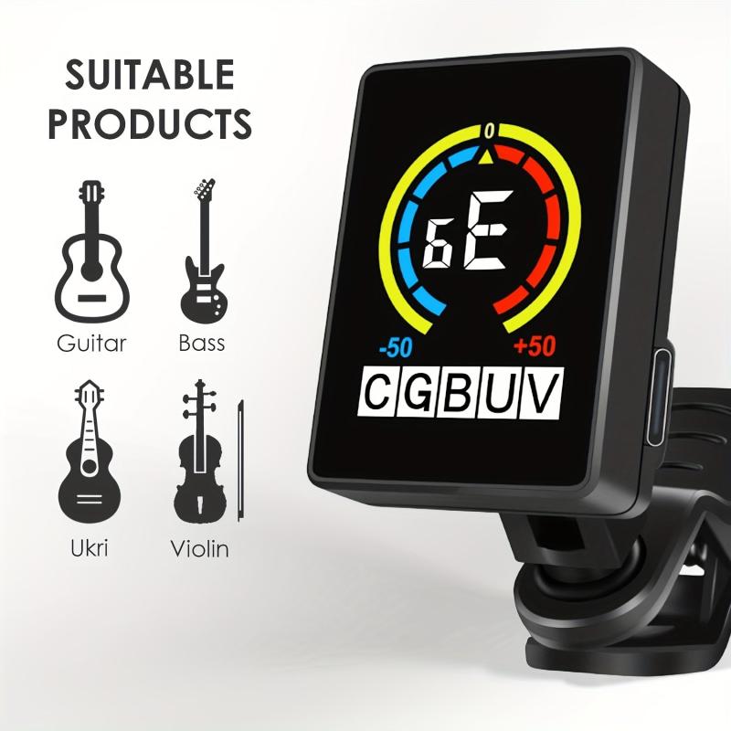 Rechargeable Clip On Guitar Tuner for Professionals and Beginners