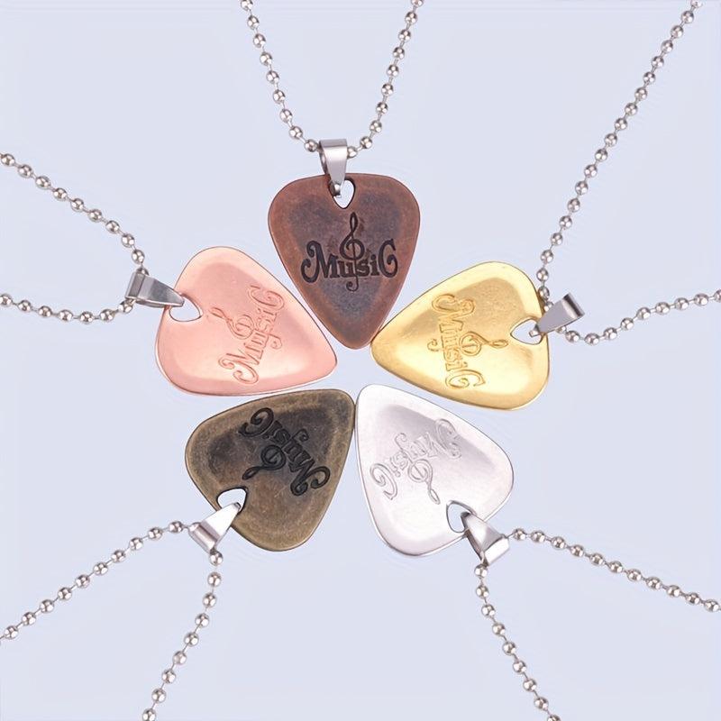 Rock and Roll Guitar Pick Necklace Hip Hop Style Music Gift