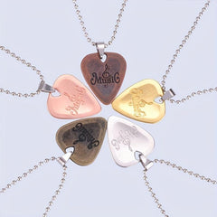 Rock and Roll Guitar Pick Necklace Hip Hop Style Music Gift