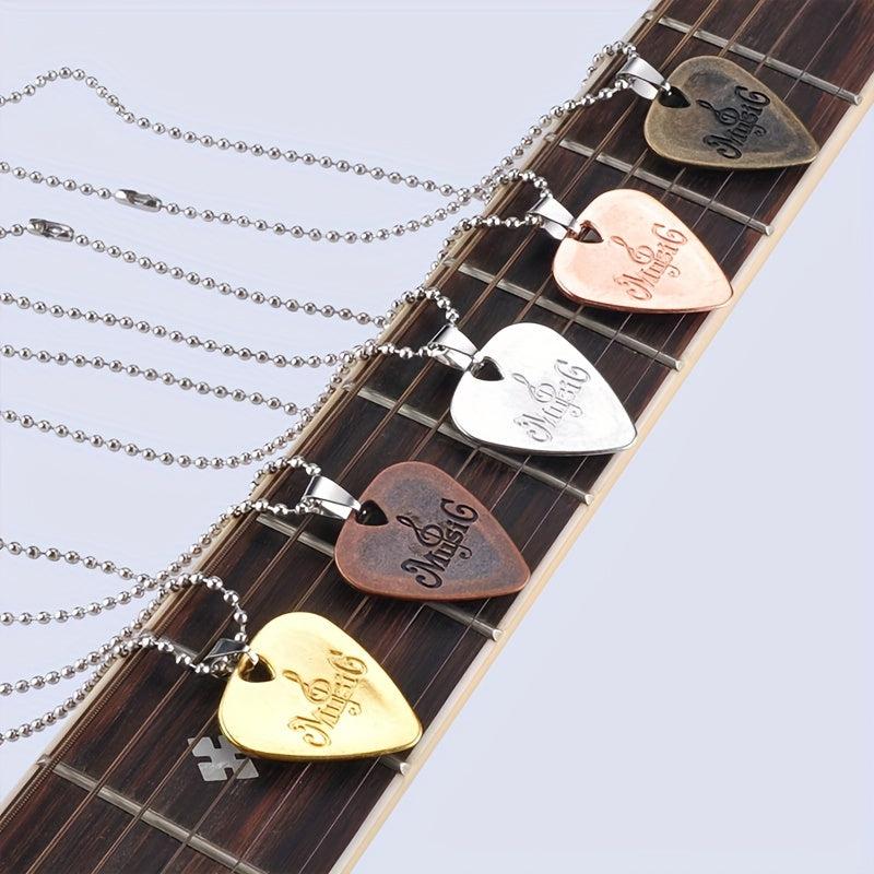 Rock and Roll Guitar Pick Necklace Hip Hop Style Music Gift
