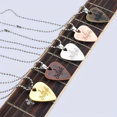 Rock and Roll Guitar Pick Necklace Hip Hop Style Music Gift