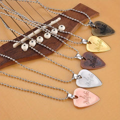 Rock and Roll Guitar Pick Necklace Hip Hop Style Music Gift