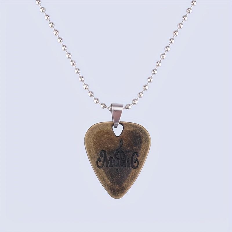 Rock and Roll Guitar Pick Necklace Hip Hop Style Music Gift