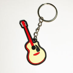 PVC Simulation Guitar Model Key Ring - Musical Instrument Keychain