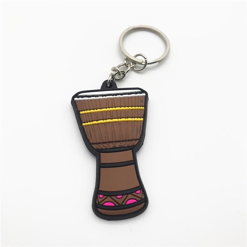 PVC Simulation Guitar Model Key Ring - Musical Instrument Keychain