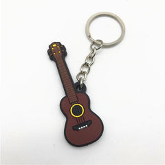 PVC Simulation Guitar Model Key Ring - Musical Instrument Keychain
