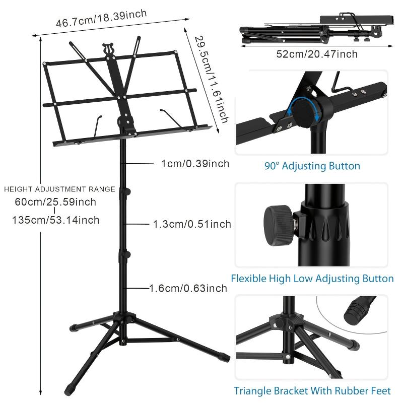 Folding Music Stand For Sheet Music Portable Music Stand