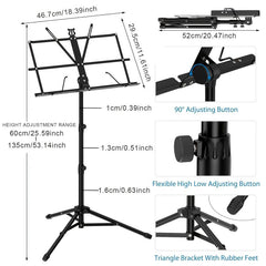 Folding Music Stand For Sheet Music Portable Music Stand