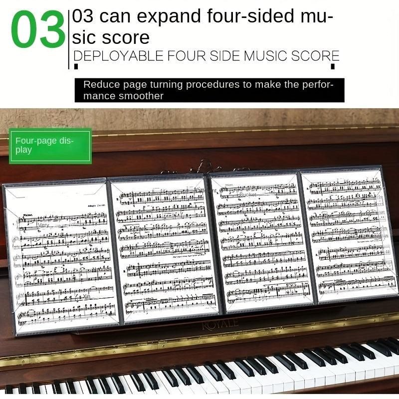 Piano Sheet Music Clip A4 Size Three fold Six page Capacity