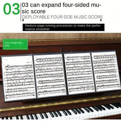 Piano Sheet Music Clip A4 Size Three fold Six page Capacity