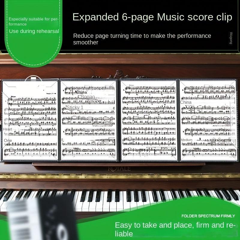 Piano Sheet Music Clip A4 Size Three fold Six page Capacity