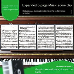 Piano Sheet Music Clip A4 Size Three fold Six page Capacity