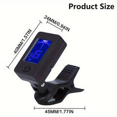 Professional Clip On Tuner For All Instruments - Guitar Ukulele Violin Bass