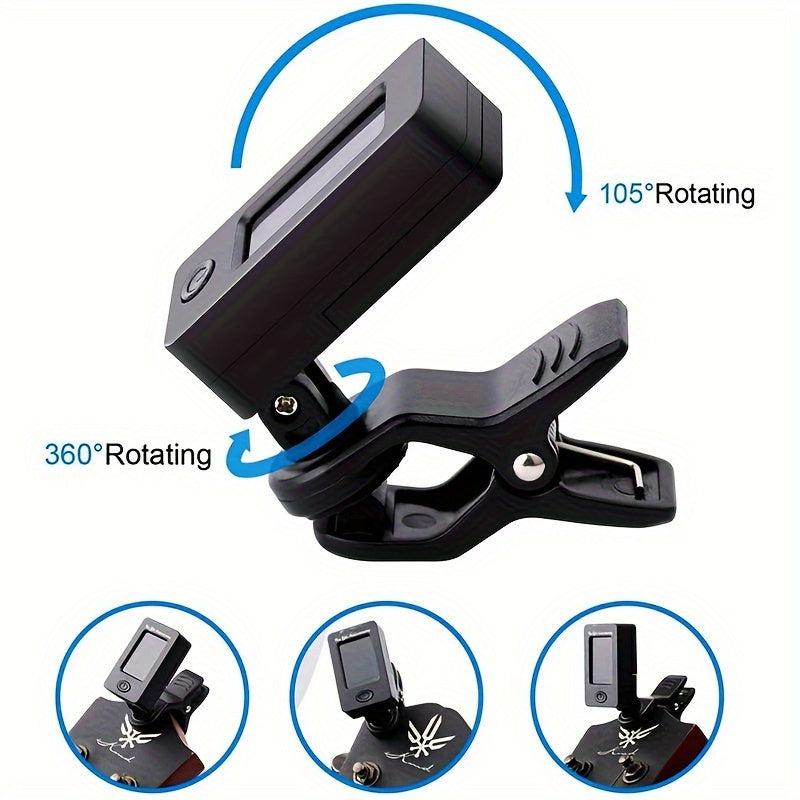 Professional Clip On Tuner For All Instruments - Guitar Ukulele Violin Bass