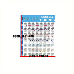 Ukulele Chords & Scale Poster Chart, English Education Classroom Hanging Picture