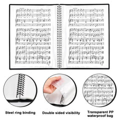 Waterproof A4 Music Folder with 60 Sleeves