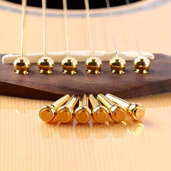 6pcs Acoustic Guitar Bridge Pin Guitar Strings Nail Solid Copper Brass