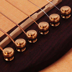 6pcs Acoustic Guitar Bridge Pin Guitar Strings Nail Solid Copper Brass