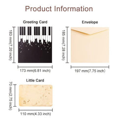 Hand Carved 3D Piano Greeting Card for Birthdays Graduations Holidays
