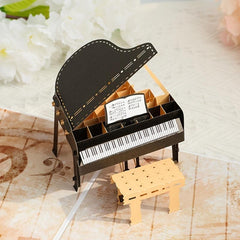 Hand Carved 3D Piano Greeting Card for Birthdays Graduations Holidays