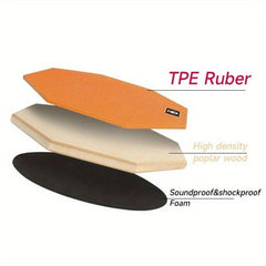 Rubber Wooden Dumb Drum Pad for Percussion Training 20x32cm