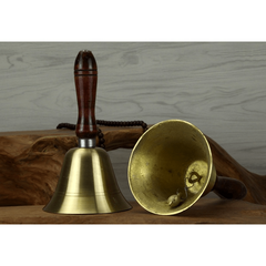 5 cm Chinese Handheld Copper Bell with Wooden Handle Decoration
