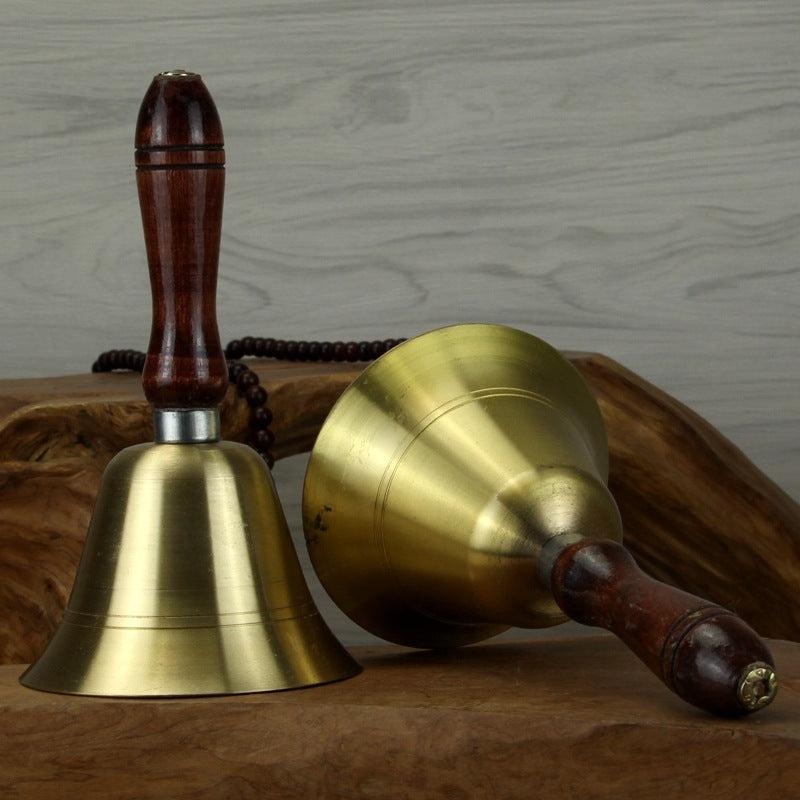 5 cm Chinese Handheld Copper Bell with Wooden Handle Decoration