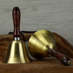 5 cm Chinese Handheld Copper Bell with Wooden Handle Decoration