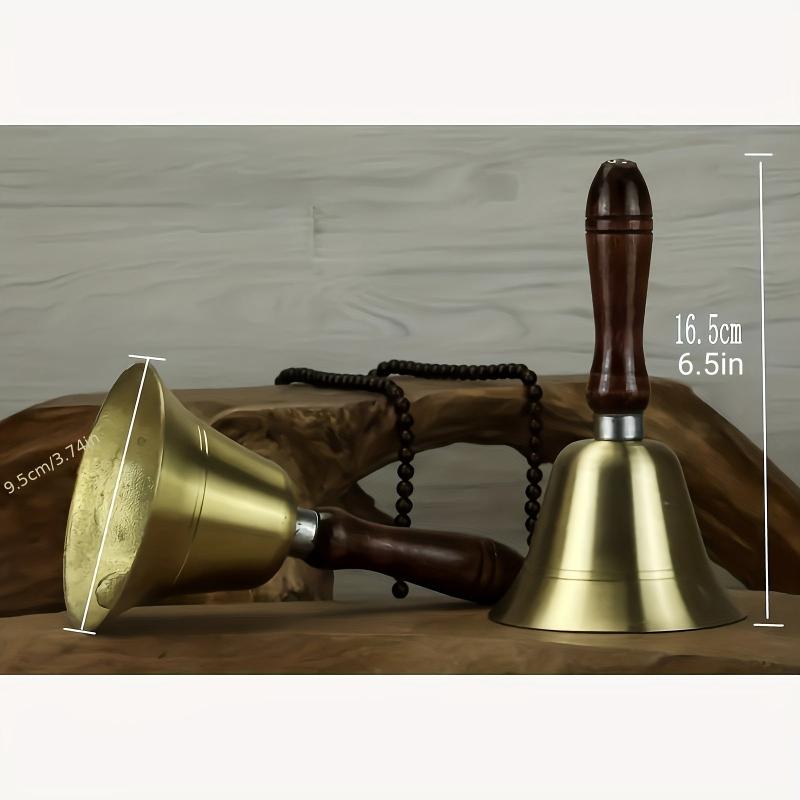 5 cm Chinese Handheld Copper Bell with Wooden Handle Decoration