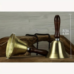 5 cm Chinese Handheld Copper Bell with Wooden Handle Decoration