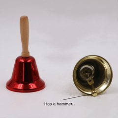 Christmas Wooden Handle Bell Metal Ringing Bell