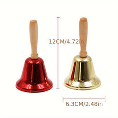 Christmas Wooden Handle Bell Metal Ringing Bell